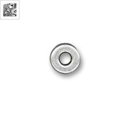 Μεταλλική Ζάμακ Χυτή Χάντρα Ροδέλα 9x1.5mm (Ø3.6mm) - 999° Επάργυρο Αντικέ ΚΩΔ:78410956.027-NG