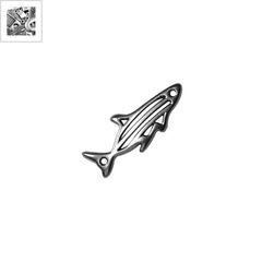 Μεταλλικό Ζάμακ Χυτό Στοιχείο Καρχαρίας για Μακραμέ 31x13mm - 999° Επάργυρο Αντικέ ΚΩΔ:78413854.027-NG