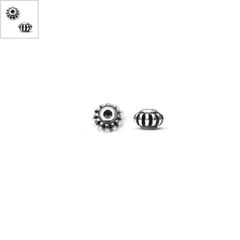 Μεταλλική Ζάμακ Χυτή Χάντρα Ροδέλα 7x4mm (Ø2mm) - 999° Επάργυρο Αντικέ ΚΩΔ:78414162.027-NG