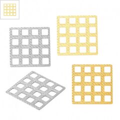 Μεταλλικό Μπρούτζινο Στοιχείο Τετράγωνο για Μακραμέ 13mm - Ε-Χρυσό ΚΩΔ:78010657.322-NG