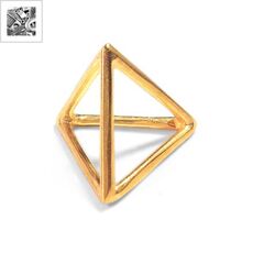Μεταλλικό Μπρούτζινο Χυτό Μοτίφ Πυραμίδα 3D 20mm - 999° Επάργυρο Αντικέ ΚΩΔ:78210342.027-NG