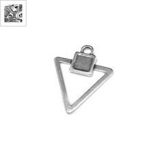 Μεταλλικό Ζάμακ Χυτό Μοτίφ Τρίγωνο 15mm - 999° Επάργυρο Αντικέ ΚΩΔ:78413026.027-NG
