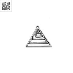 Μεταλλικό Ζάμακ Χυτό Μοτίφ Tρίγωνο 25x19mm - 999° Επάργυρο Αντικέ ΚΩΔ:78414001.027-NG