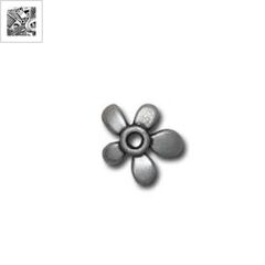 Μεταλλική Ζάμακ Χυτή Χάντρα Καπελάκι Λουλούδι 15mm - 999° Επάργυρο Αντικέ ΚΩΔ:78410801.027-NG