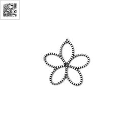 Μεταλλικό Ζάμακ Χυτό Μοτίφ Λουλούδι Περίγραμμα 29mm - 999° Επάργυρο Αντικέ ΚΩΔ:78414321.027-NG