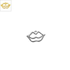 Μεταλλικό Ζάμακ Χυτό Μοτίφ Χείλη Περίγραμμα 25x15mm - 24K Επίχρυσο ΚΩΔ:78413809.022-NG
