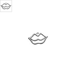 Μεταλλικό Ζάμακ Χυτό Μοτίφ Χείλη Περίγραμμα 25x15mm - 999° Επάργυρο Αντικέ ΚΩΔ:78413809.027-NG