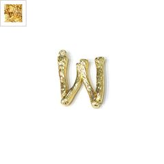 Μεταλλικό Ορειχάλκινο (Μπρούτζινο) Μοτίφ Γράμμα "W" 20x21mm - Ε-Χρυσό ΚΩΔ:78210518.322-NG