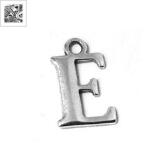 Μεταλλικό Ζάμακ Χυτό Μοτίφ Γράμμα "E" 12mm - 999° Επάργυρο Αντικέ ΚΩΔ:78412443.027-NG