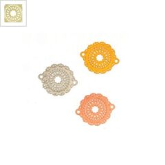 Μεταλλικό Μπρούτζινο Στοιχείο Λουλούδι για Μακραμέ 18x23mm - Ε-Χρυσό ΚΩΔ:78051045.322-NG