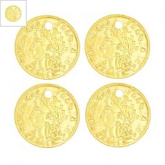 Ατσάλινο Μοτίφ Στρογγυλό Νόμισμα 10mm - Χρυσό ΚΩΔ:78120063.122-NG