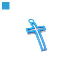 Μεταλλικό Ζάμακ Χυτό Χρωματιστό Μοτίφ Σταυρός 21x37.5mm - Μπλε ΚΩΔ:78170089.001-NG