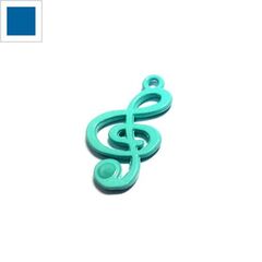 Μεταλλικό Ζάμακ Χυτό Χρωματιστό Μοτίφ Κλειδί του Σολ 26x15mm - Μπλε ΚΩΔ:78170099.001-NG