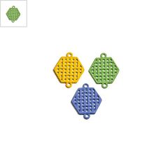 Μεταλλικό Ζάμακ Χυτό Εξάγωνο Επικ. Καουτσούκ Μακραμέ 19x17mm - Πράσινο ΚΩΔ:78170126.005-NG