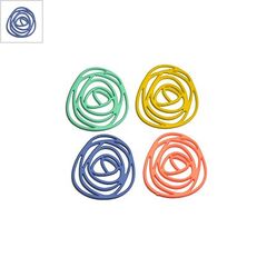 Μεταλλικό Ζάμακ Χυτό Μοτίφ Κύκλοι Επικάλυψη Καουτσούκ30x32mm - Τζιν ΚΩΔ:78170134.001-NG