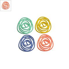 Μεταλλικό Ζάμακ Χυτό Μοτίφ Κύκλοι Επικάλυψη Καουτσούκ30x32mm - Σομόν Ανοιχτό ΚΩΔ:78170134.007-NG