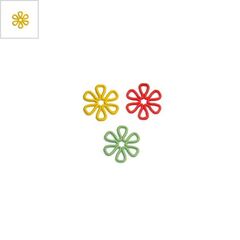 Μεταλλικό Ζάμακ Χυτό Λουλούδι Επικ. Καουτσούκ Μακραμέ 14mm - Κίτρινο ΚΩΔ:78170138.003-NG