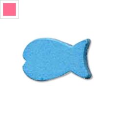 Ξύλινο Στοιχείο Ψάρι Περαστό 13x20x6mm - Ροζ ΚΩΔ:76010030.002-NG