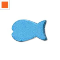 Ξύλινο Στοιχείο Ψάρι Περαστό 13x20x6mm - Πορτοκαλί ΚΩΔ:76010030.006-NG