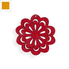 Ξύλινο Μοτίφ Λουλούδι 46mm - Πορτοκαλί ΚΩΔ:76010052.006-NG