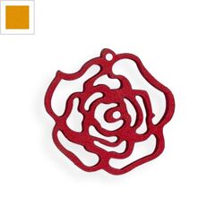 Ξύλινο Μοτίφ Λουλούδι 44x49mm - Πορτοκαλί ΚΩΔ:76010053.006-NG