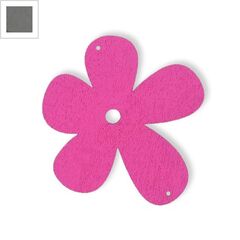 Ξύλινο Μοτίφ Λουλούδι με 2 Τρύπες 56mm - Γκρι Ανοιχτό ΚΩΔ:76010176.014-NG