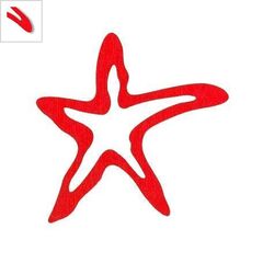 Ξύλινο Μοτίφ Αστερίας 74x65mm - Κόκκινο ΚΩΔ:76010202.001-NG