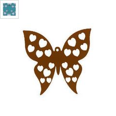 Wooden butterfly 44x43mm - Πετρόλ ΚΩΔ:76010203.004-NG