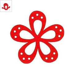 Ξύλινο Μοτίφ Λουλούδι 46mm - Κόκκινο ΚΩΔ:76010206.001-NG