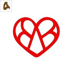 Ξύλινο Μοτίφ Καρδιά 65x56mm - Καφέ Σκούρο ΚΩΔ:76010209.002-NG