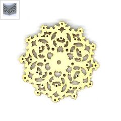 Ξύλινο Μοτίφ Λουλούδι Φιλιγκρί 50mm - Γκρι Ανοιχτό ΚΩΔ:76010218.014-NG