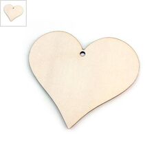 Ξύλινο Μοτίφ Καρδιά 65x55mm - Άσπρο ΚΩΔ:76040251.202-NG