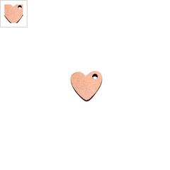Ξύλινο Μοτίφ Καρδιά 12x11mm - Ροζ Χρυσό ΚΩΔ:76040403.303-NG