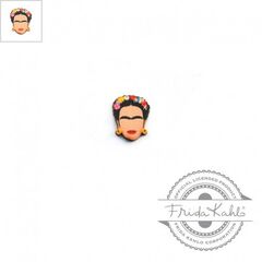 Ξύλινο Μοτίφ Frida Kahlo 12x15mm - Multi/Άσπρο ΚΩΔ:76460410.202-NG