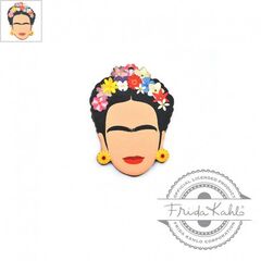 Ξύλινο Μοτίφ Frida Kahlo 41x54mm - Multi/Άσπρο ΚΩΔ:76460415.202-NG