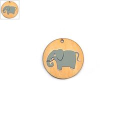 Ξύλινο Μοτίφ Στρογγυλό Ελέφαντας 35mm - Φυσικό/Multi ΚΩΔ:76460470.201-NG