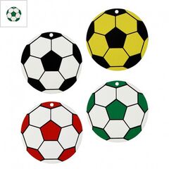 Ξύλινο Μοτίφ Μπάλα Ποδοσφαίρου 50mm - Άσπρο/Πράσινο ΚΩΔ:76460612.003-NG