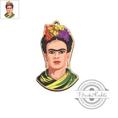 Ξύλινο Μοτίφ Frida Kahlo 27x45mm - Multi ΚΩΔ:76460667.001-NG