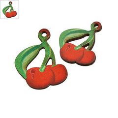 Ξυλινό Μοτίφ Κεράσι 19mm - Κόκκινο/ Πράσινο ΚΩΔ:76460714.001-NG
