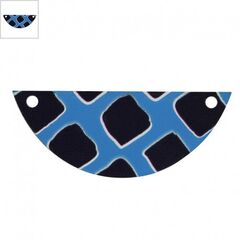 Ξύλινο Μοτίφ Ημικύκλιο με 2 Τρύπες 40x16mm - Μπλε/ Άσπρο/ Μαύρο ΚΩΔ:76460777.002-NG