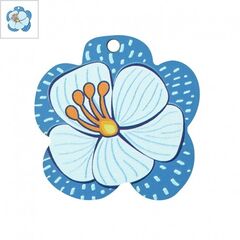Ξύλινο Μοτίφ Λουλούδι 40mm - Μπλε Ανοιχτό/ Μπλε/ Πορτοκαλί/ Κίτρινο ΚΩΔ:76460785.001-NG