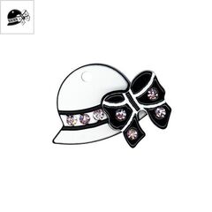 Πλέξι Ακρυλικό Μοτίφ Καπέλο 24mm - Μαύρο/Άσπρο ΚΩΔ:71080082.001-NG