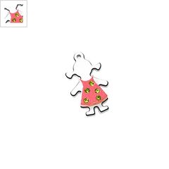 Πλέξι Ακρυλικό Μοτίφ Κορίτσι με Στρας 29mm - Άσπρο/Ροζ/Multi ΚΩΔ:71080084.001-NG
