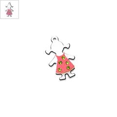 Πλέξι Ακρυλικό Μοτίφ Κορίτσι με Στρας 29mm - Μαύρο/Ροζ ΚΩΔ:71080084.002-NG