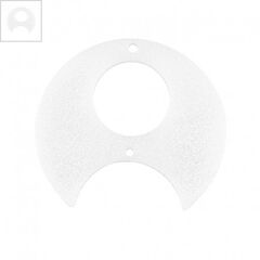 Πλέξι Ακρυλικό Μοτίφ Στρογγυλό Γεωμετρικό 2 Τρύπες 50mm - Άσπρο Ιριδίζον ΚΩΔ:71450009.436-NG