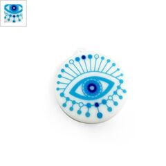Πλέξι Ακρυλικό Μοτίφ Στρογγυλό Μάτι 55mm - Άσπρο/Γαλάζιο/Μπλε ΚΩΔ:71460002.001-NG