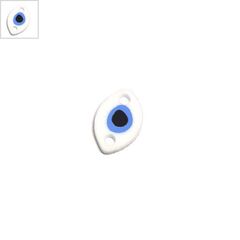 Πλέξι Ακρυλικό Στοιχείο Οβάλ Μάτι για Μακραμέ 13x9mm - Άσπρο/Γαλάζιο/Μαύρο ΚΩΔ:71460051.018-NG