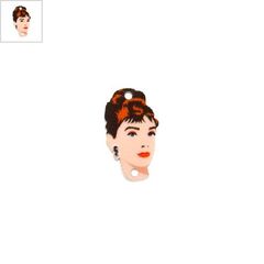 Πλέξι Ακρυλικό Στοιχείο Audrey Hepburn για Μακραμέ 14x24mm - Mπεζ/ Multi/ Άσπρο ΚΩΔ:71460269.018-NG