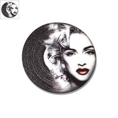 Πλέξι Ακρυλικό Μοτίφ Δίσκος Βινυλίου Madonna 45mm - Μαύρο/Άσπρο/Κόκκινο ΚΩΔ:71460277.018-NG
