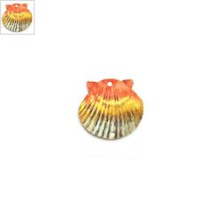 Πλέξι Ακρυλικό Μοτίφ Αχιβάδα 2 Τρύπες 30x28mm - Πορτοκαλί/Multi/Άσπρο ΚΩΔ:71460334.018-NG
